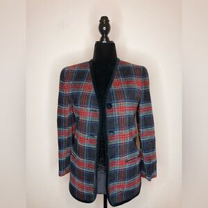 Liz Claiborne Multicolor Plaid Blazer